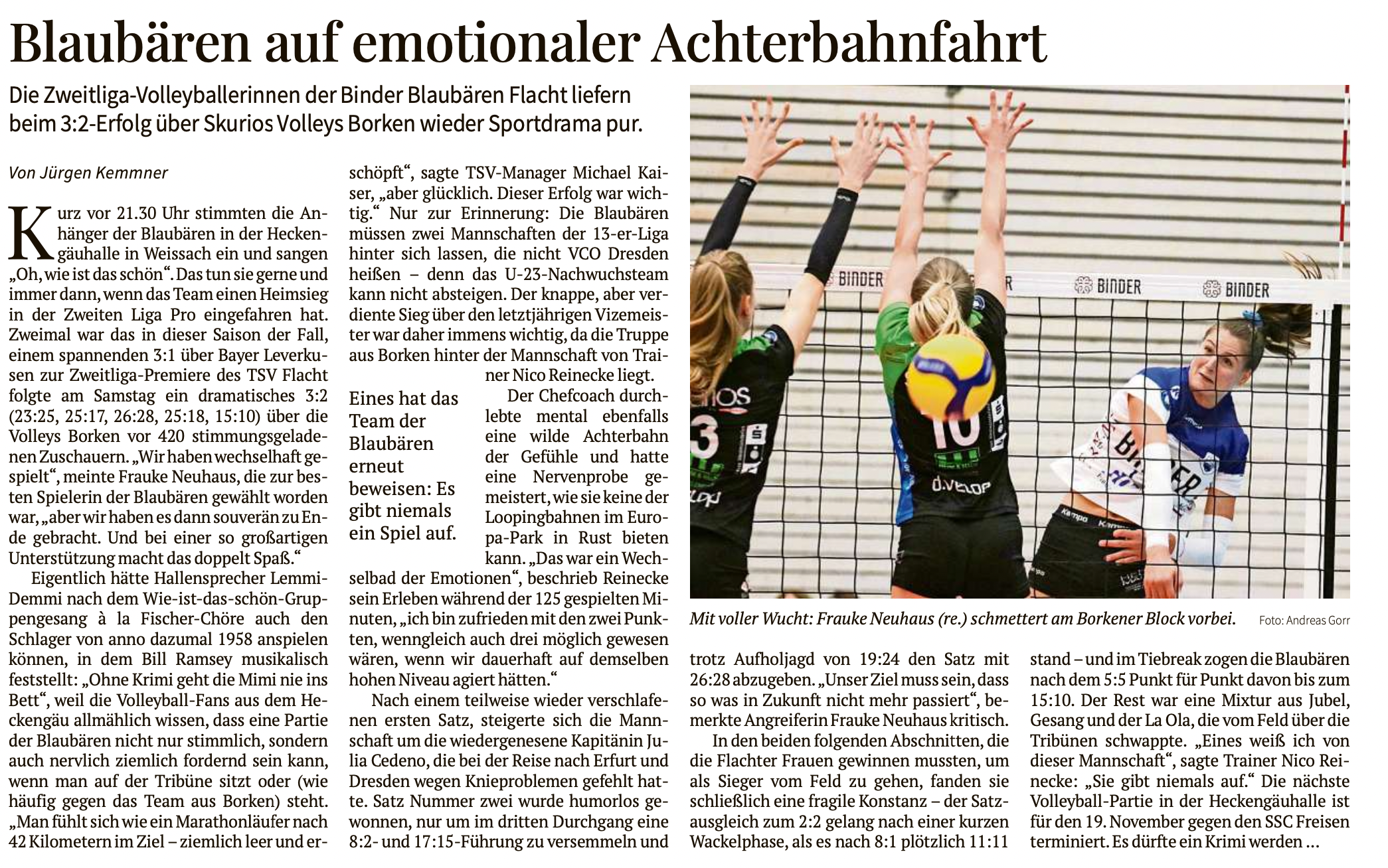Blaubären auf emotionaler Achterbahnfahrt